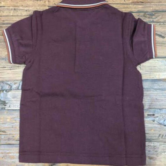 COPY - Fred Perry Kids Twin Tipped Polo, Mahogany Red/White - Picture 2 of 2